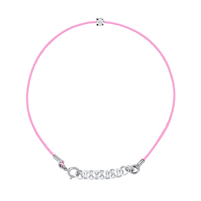 DIADEMA - Armband - Rosa Nylon - Echter Diamant