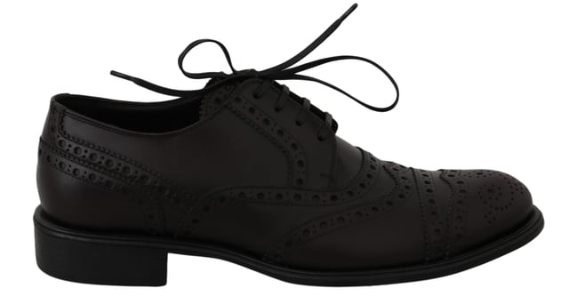 Dolce & Gabbana Black Leather Wingtip Oxford Dress Shoes