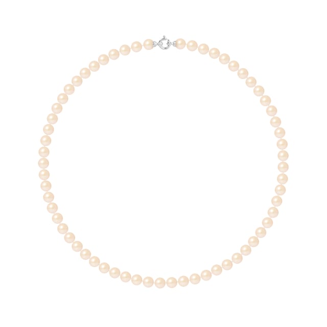 DIADEMA - Necklace - Princess - Real Freshwater Pearls - Pink - White Gold
