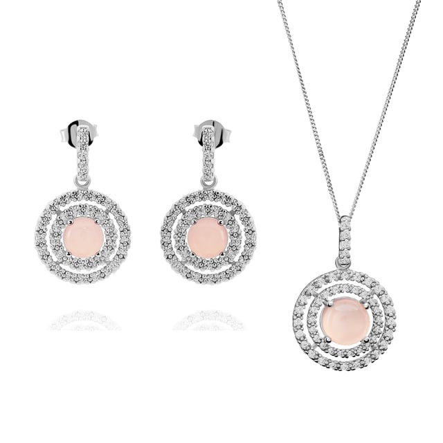 Orphelia 'Rivera' Damen 925 Sterling Silber Set: KettenanhÃ¤nger + Ohrringe - Silber SET-7481/PC