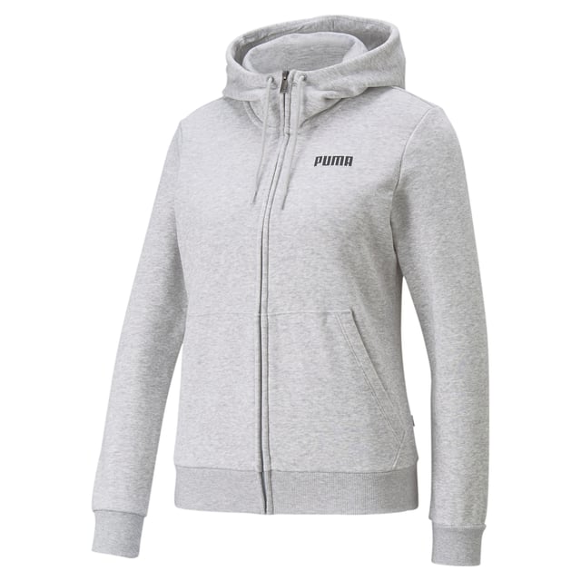 PUMA Womens Essentials Full-Zip Full-Length Hoodie Hoody Hooded Top
