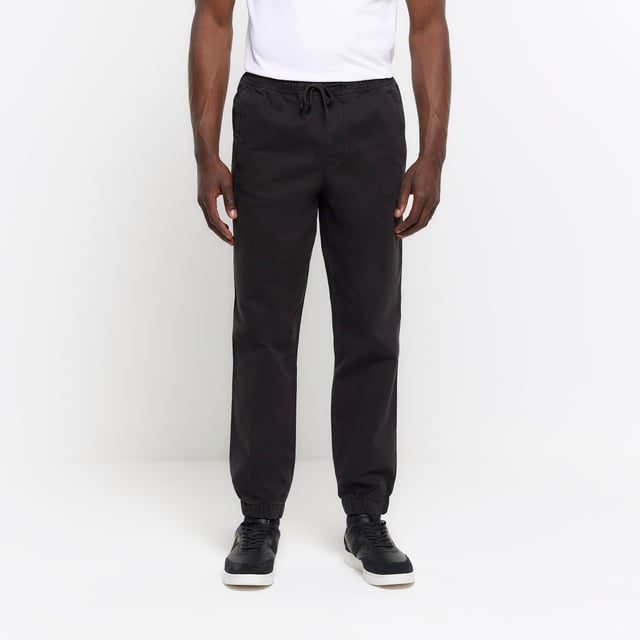 River Island Mens Joggers Black Slim Fit Pull On