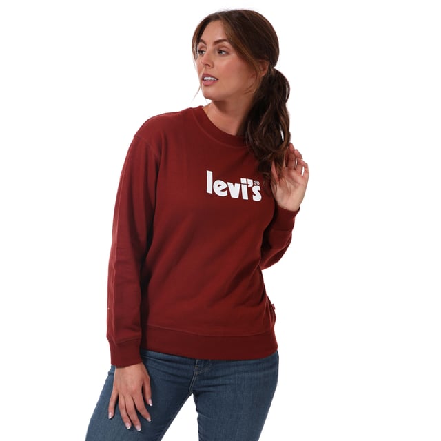 Women's Levis Graphic Standard Crew Sweatshirt in Burgundy