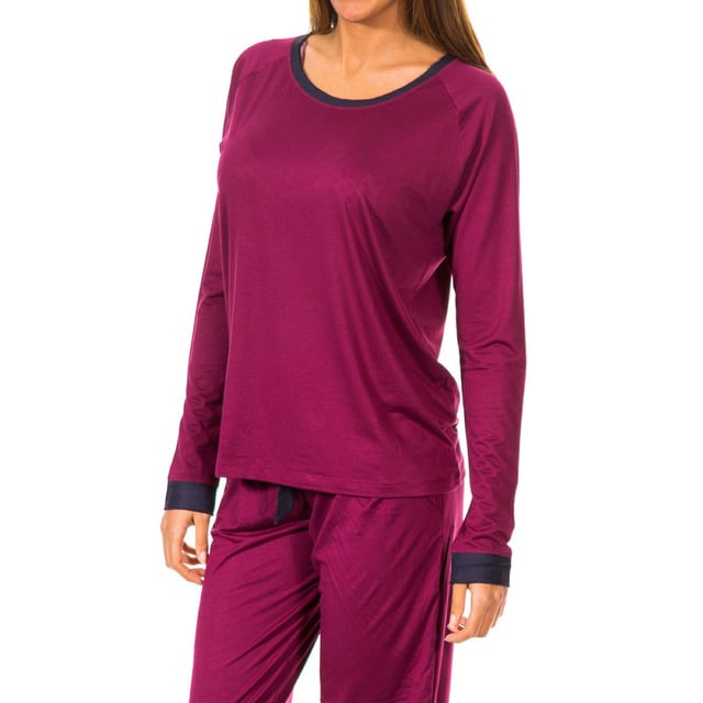 Langarm-T-Shirt mit Rundhalsausschnitt 1487904686 Frau