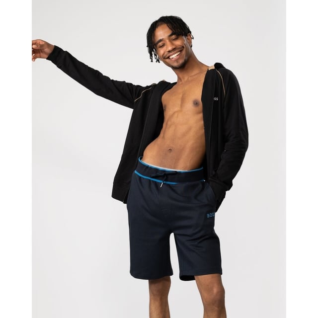 BOSS Orange Mens Embroidered-Logo Piqué Loungewear Shorts