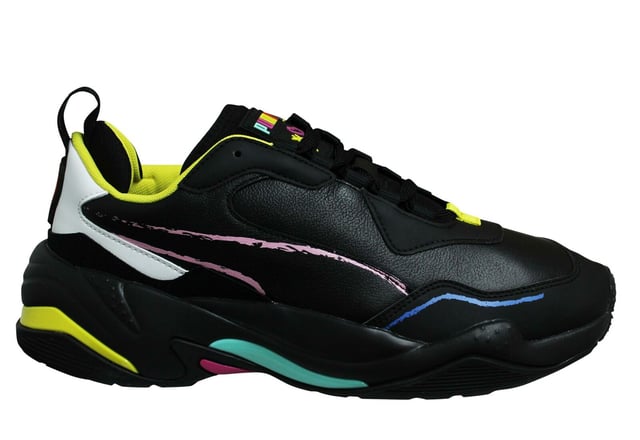 Puma Thunder x Bradley Theodore Black Leather Lace Up Mens Trainers 369394  01