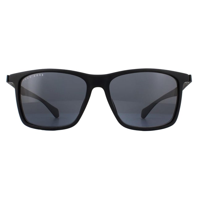 Hugo Boss Rectangle Mens Matte Black Grey Sunglasses