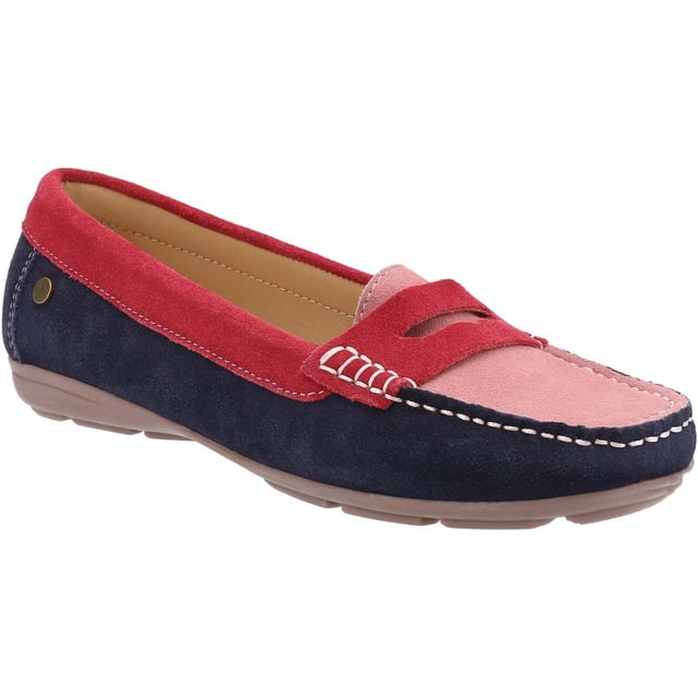 Hush Puppies Womens/Ladies Margot Suede Loafers (Red/Pink/Navy)