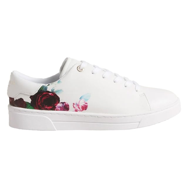 Ted Baker Artile Rose Print Womens White Trainers