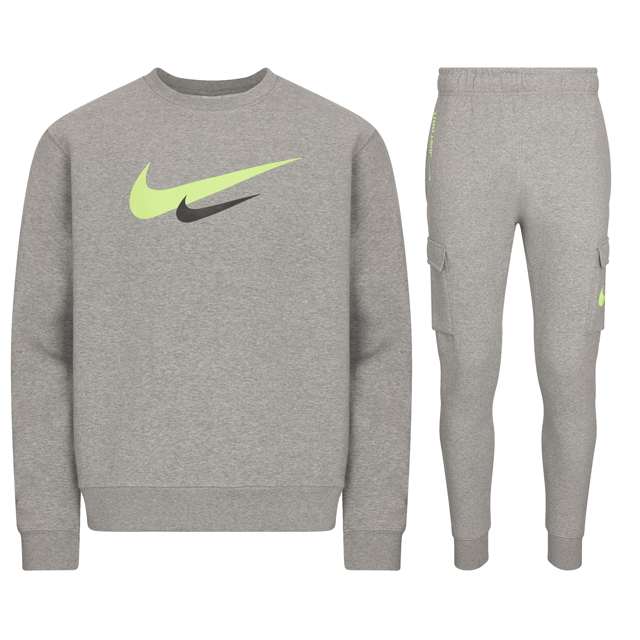 Crew Neck Gray Nike Tracksuit Mens Tracksuit Nike Swoosh Crew - Main Image