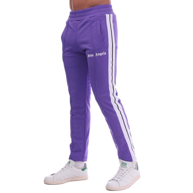 Men's Palm Angels Slim Track Pants in Purple white