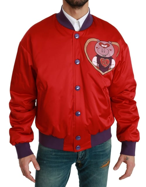 Dolce & Gabbana - Blouson bombardier rouge ANNÃ‰E DU COCHON pour homme