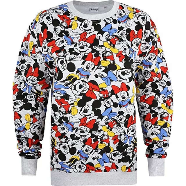 Printed Sweatshirt Micky Maus Pullover Damen H&m Hoodie Mit Druck