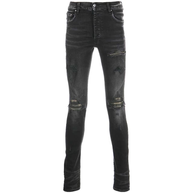 Amiri Leder Camo MX1 Aged Black Jeans