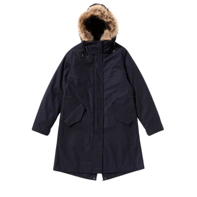 Fred Perry Hooded Zip-In Liner Parka 2 In 1 Navy Blue Jacket