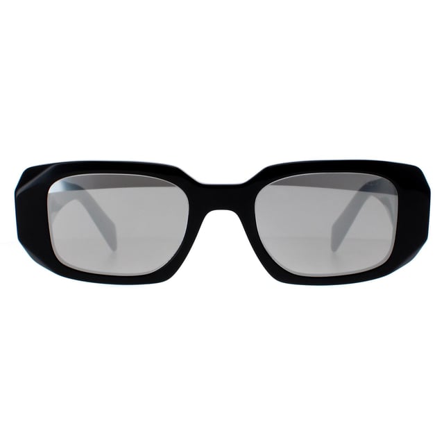 Prada Rectangle Womens Black Light Grey Mirror Silver PR17WS