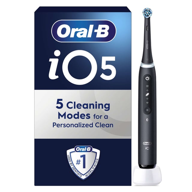 Oral-B iO5 Black Electric Toothbrush with Smart Pressure Sensor and A.I ...
