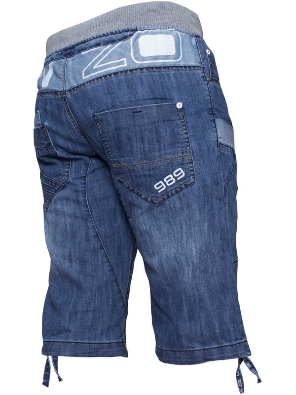 Mens elasticated denim best sale shorts