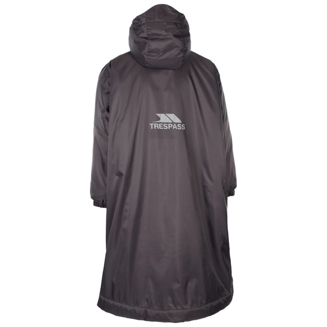 Skal: Nylon, PU-beläggning. Fodermaterial: 100% Polyester. Foder: Fleece. Design: Tvåfärgad insida, logotyp, reflekterande. Tygteknologi: Vattenavvisande, Vindtät. Halsringning: Huva. Ärmtyp: Långärmad. Manschett: Knäppning med tryckknapp. Funktioner på huva: Grodd på huvan. Längd: Lång. Passform: Överdimensionerad. Fickor: 2 sidofickor, 1 sidoficka, dragkedja. Fästning: Tvåvägsdragkedja.