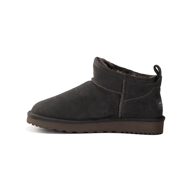 Fashionable mini boot to stay up to date with the latest trends.
 Soft premium genuine Australian Sheepskin wool lining.
 Full leather Suede upper - Water Resistance.
 Unique fully moulded insole with support - all sheepskin lined footbed - extremely comfortable.
 Sustainably sourced and eco-friendly processed.
 Rubber High-density EVA blend outsole - making it lighter, softer and more durable.
 Double stitching and reinforced heel.
 Sheepskin breathes allowing feet to stay warm in winter and cool in summer.