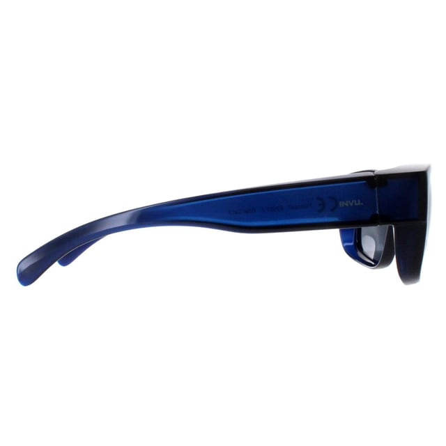 INVU Rectangle Unisex Transparent Blue Blue Polarized E2401  Sunglasses Transform your prescription glasses into stylish sunglasses with the INVU Fit-Over Designer Sunglasses model E2401J, perfect for both men and women. These innovative fit-overs feature a sleek rectangular crystal blue plastic frame with matching blue polarized lenses, providing superior UV protection and glare reduction. The E2401J model effortlessly combines modern design with practicality, allowing you to enjoy the look and feel of sunglasses while keeping your prescription glasses on. Available at an incredible discount from the regular retail price, these premium fit-overs offer a cost-effective and fashionable solution for any eyewear collection. Upgrade your style with INVU and experience the ultimate in convenience and elegance.