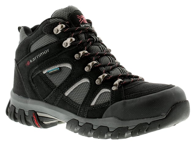 Karrimor Bodmin 4 Mid Weather Mens Walking Boots Black Grey Red