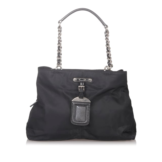 Prada tessuto chain strap shoulder bag sales