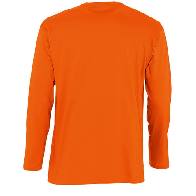 Geklebter Nacken. Gerippter Halsausschnitt. Schlauchförmiger Körper. Zwillingsnadel im Nacken, gesäumte Ärmel und Saum. Stoffgewicht: 150 g/m². Material: 100% ringgesponnene, halbgekämmte Baumwolle. Brustumfang (Passform): S(36/38), M(38/40), L(41/42), XL(43/44), XXL(45/47).