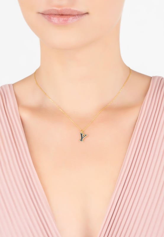 Covet initial necklace top