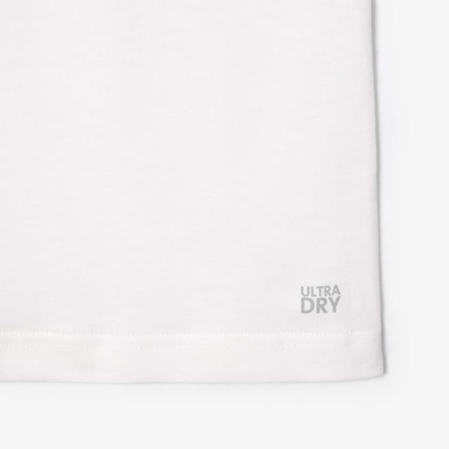 Mens Lacoste Sport Ultra-Dry Printed Sport T-shirt  Organic cotton  Regular fit  straight cut  Crew neck Print on front Silicone crocodile on front