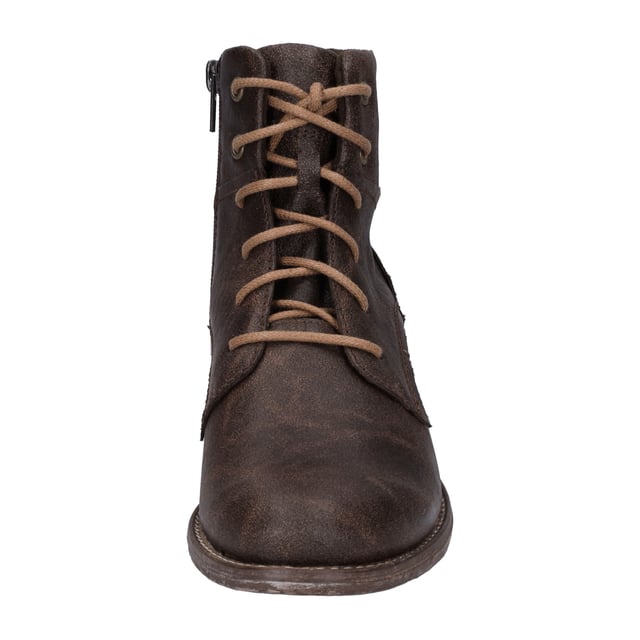 Unsere braune Stiefelette ist das perfekte Accessoire für Deine Freizeitgardarobe im Herbst und Winter. Das Modell Sienna 95 ermöglicht einen komfortablen Einstieg durch eine modische Schnürung. Die herausnehmbare Sohle kannst Du ohne Probleme wechseln und so Deine eigenen Einlegesohlen verwenden. Die Fertigungsart AGO verwendet JOSEF SEIBEL traditionell, um den Schuh leicht und gleichzeitig robust zu machen. Weite G ist für normale Füße ideal geeignet. Genieße Deine Freizeit mit unserem modischen Wegbereiter in Moro.