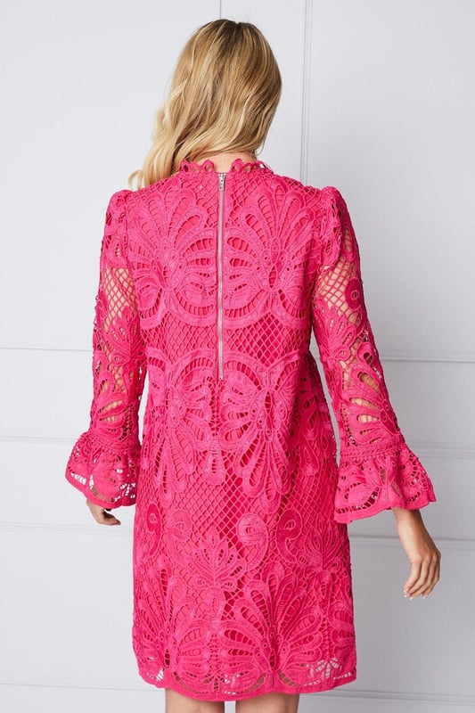 Pink lace shift dress outlet