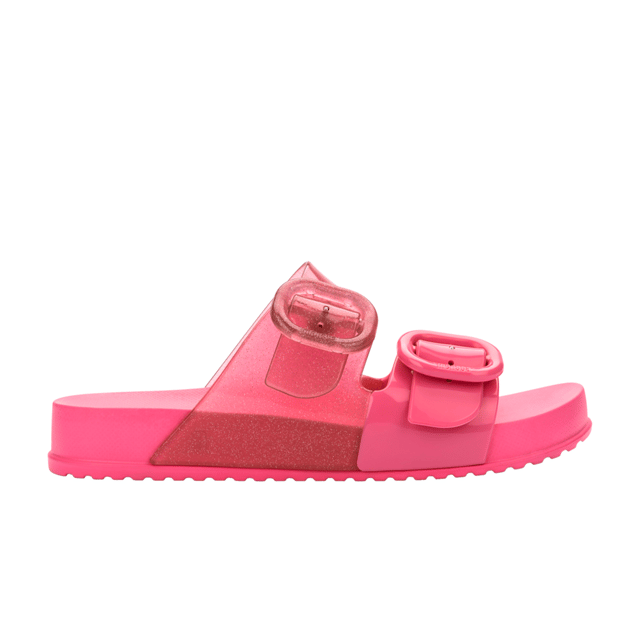 The Melissa Cozy Slide exudes comfort, thanks to its lightweight expanded PVC sole. The buckle details on the straps add a visual allure and to any look, and the fun color palette is sure to catch the eyes of your little one!