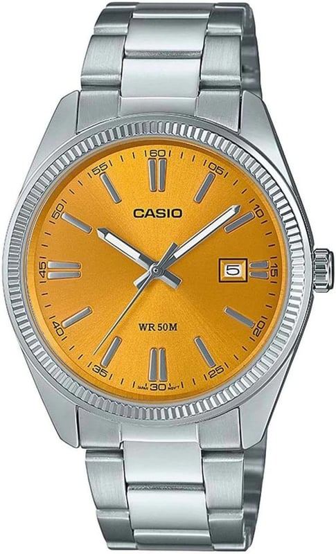This Casio Casio Collection Analogue Watch for Men is the perfect timepiece to wear or to gift. It's Silver 38 mm Round case combined with the comfortable Silver Stainless steel watch band will ensure you enjoy this stunning timepiece without any compromise. Operated by a high quality Quartz movement and water resistant to 5 bars, your watch will keep ticking.