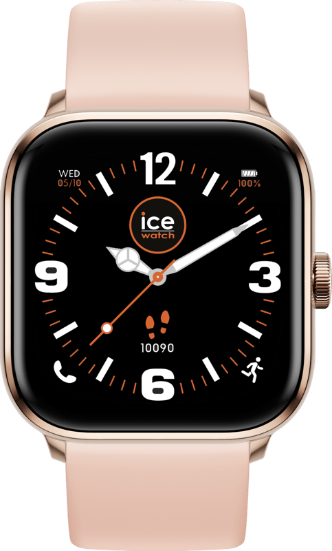 This Ice Watch Ice Smart 2.0 - Rose-gold - Nude - 1.7 Amoled Digital Watch for Unisex is the perfect timepiece to wear or to gift. It's Rose Gold  Square case combined with the comfortable Pink Silicone watch band will ensure you enjoy this stunning timepiece without any compromise. Operated by a high quality Quartz movement and water resistant to 5 bars, your watch will keep ticking. Add a touch of softness to your wrist with the ICE smart 2.0 square pink-gold/nude. Featuring a 1.7" AMOLED display, this watch combines elegance and functionality. This Digital watch has a calendar function: Day-Date , Bluetooth , Stop Watch , Timer , Heart rate monitor and Alarm High quality 20 cm length and 19 mm width Pink Silicone strap with a Buckle Case measurement: 36 X 36 mm,case thickness: 12 mm, case colour: Rose Gold and dial colour: Multicolour