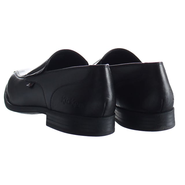 Kickers Jarle Slip-On Negro Liso Zapatos de los hombres de cuero 1 15241