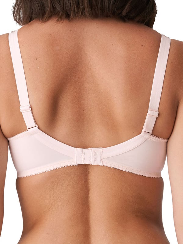 PrimaDonna Deauville - a bra that is perfect for every day wear.  This 3 section full cup high cut gore bra gives the breast full coverage. The 3 section cup, high side support and underwiring give a lift and forward project your bust, whilst also giving support. With the top section of the bra being semi sheer, with subtle but equally beautiful embroidery that carries on up the adjustable straps, it adds a touch of class to any lingerie drawer. The perfect bra for difficult breasts.