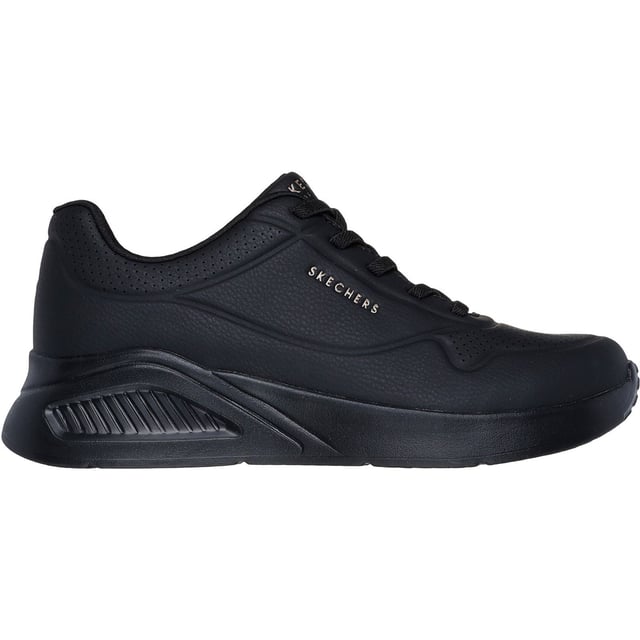 Level up your sneaker game with cushioned comfort wearing Skechers Street Uno Lite Work. This stretch-laced fashion sneaker features a synthetic duraleather upper with a platform wedge cushioned midsole and a Die-Cut Skechers Memory Foam insole.