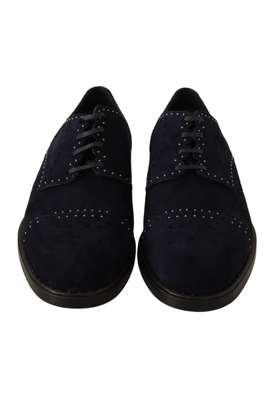 Dolce & Gabbana Men's Blue Suede Leather Derby Studded Shoes Brand new with tags
100% Authentic Dolce & Gabbana
Lace-up derby shoes
Blue color with silver studs
Round toe
Leather sole
Made from 100% suede
Rubber soles for added comfort
Prominent logo details
Exclusively made in Italy
High craftsmanship
Material: 100% Suede