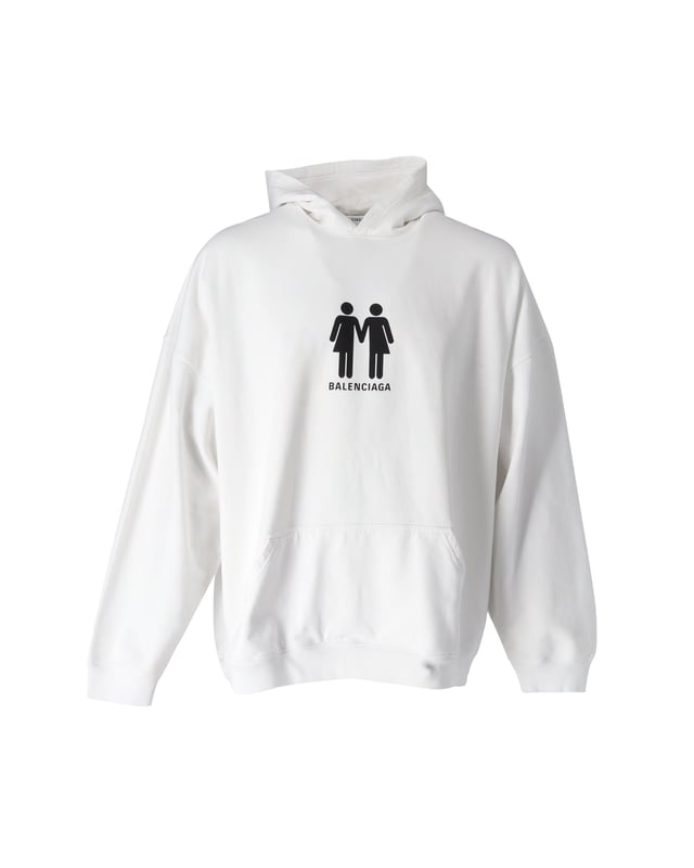 Cotton Hoodie White Hoodie Balenciaga Balenciaga Pride