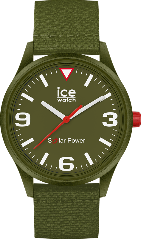 This Ice Watch Ice Solar Power - Khaki Tide Analogue Watch for Unisex is the perfect timepiece to wear or to gift. It's Green 40 mm Round case combined with the comfortable Green Fabric watch band will ensure you enjoy this stunning timepiece without any compromise. Operated by a high quality Quartz movement and water resistant to 5 bars, your watch will keep ticking. Go green with this solar powered watch recharges itself in any kind of light,This solar watch does not require any battery replacement. High quality 19 cm length and 19 mm width Green Fabric strap with a Buckle Case diameter: 40 mm,case thickness: 12 mm, case colour: Green and dial colour: Green