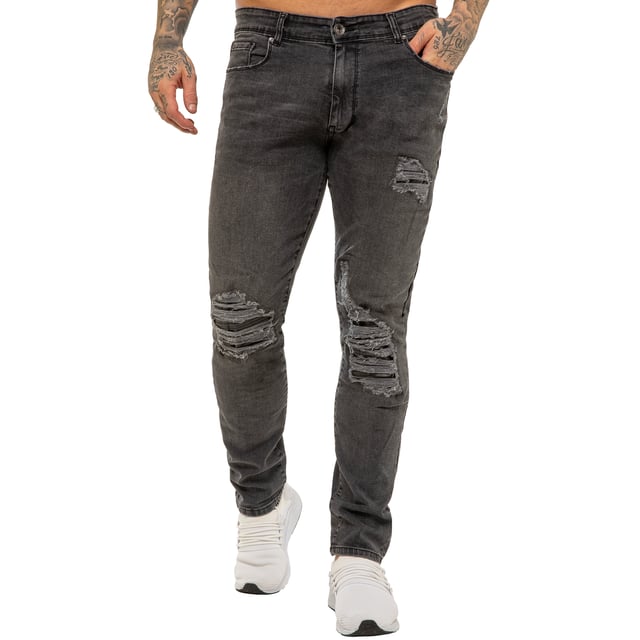 These Enzo Skinny Jeans Ripped Stretch Denim features a zip fly fastening, easy care and comfortable to wear. With two front pockets, two back pockets and one-coin pockets.