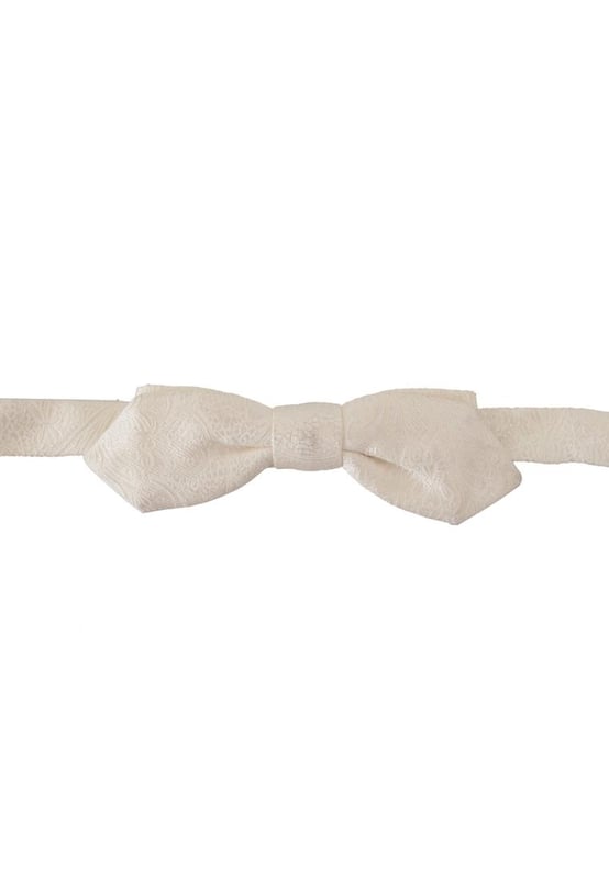 Color: White
  Model: Tied
  Material: 100% Silk
  Adjustable length neck strap one size
  Made In Italy
  Width: 4cm
Material: 100% Silk