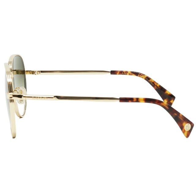 Experience luxury and sophistication with the Lanvin LNV107S 715 Sunglass. Crafted from the finest materials, these sleek sunglasses feature 100% UVA/UVB protection and refined metallic accents. Admire the sophisticated Lanvin style with these timeless sunglasses., Gold Sunglass, Nose Bridge Width = 15mm, Lens Width = 61mm, Arm Length = 140mm, Branded Sunglasses Case and Cleaning Cloth Included, 100% Protection Against UVA &amp; UVB Sunlight and Conform to British Standard EN 1836:2005, Sunglasses, Sunglasses Case, Cleaning Cloth and Care Instructions all Included, Gold Sunglass