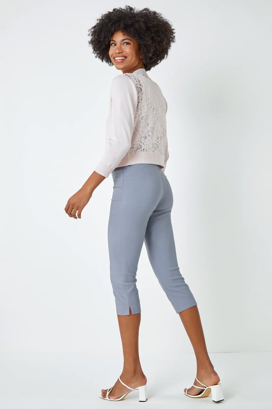 Knitted Lace Back Shrug