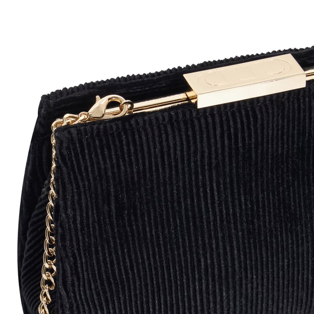This elegant mid-size frame clutch bag comes with a little extra depth to accommodate more of your evening essentials.  Opening via a gold logoed clasp Eclipso features a handy side slip pocket and monogrammed lining, this sleek style will add a sophisticated touch to evening outfits.