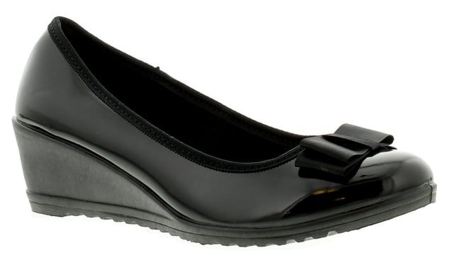 Black patent wedges uk sales