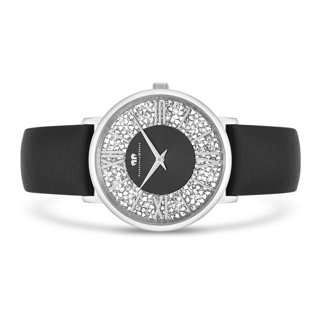 Can't resist luxurious watches? Then this women's watch of the Rhodenwald & Sons label is the perfect choice: Classic optics combine with glamorous details into an extraordinary piece of jewelry. The focus is on the stylishly staged contrast between subtle line, minimalist arrow and an elaborately structured dial, decorated with crystals. A soft real leather strap rounds off the high -quality equipment. The noble women's watch also scores with a long-lasting quartz clock and a screwed housing floor.