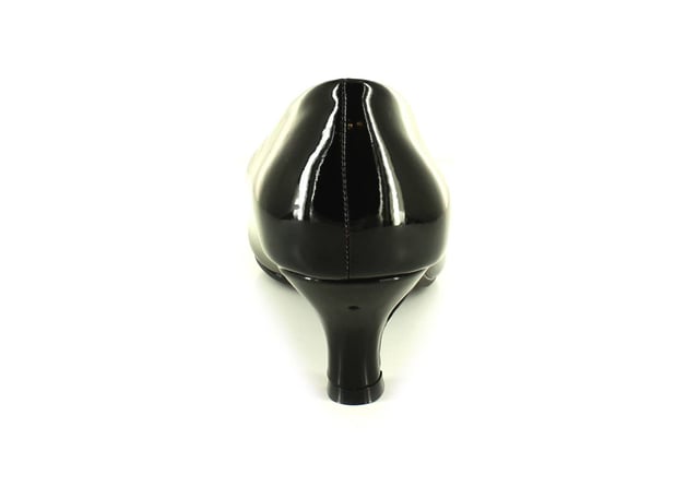 Comfortable low heel black dress shoes top