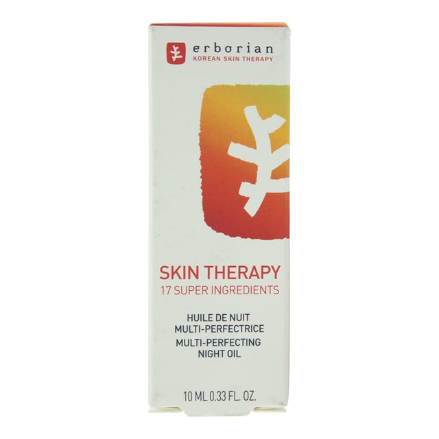 Erborian Skin Therapy Multi Perfecting Night Oil is formulated with a blend of 17 plant extracts to deeply hydrate and rejuvenate. This rich yet lightweight oil works overnight to restore balance, improve skin texture, and enhance radiance, leaving your complexion feeling soft, smooth, and revitalized by morning. Perfect for overnight skin rejuvenation and a healthy, glowing complexion.